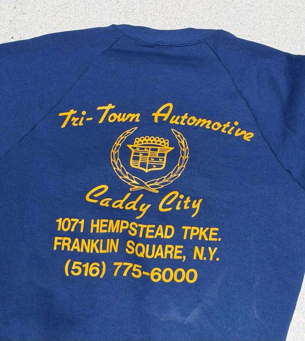 VINTAGE Tri Town Automotive Caddy City Franklin Square, New York Crewneck
